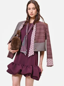 ABITO BORDEAUX ROSSO CON BALZA