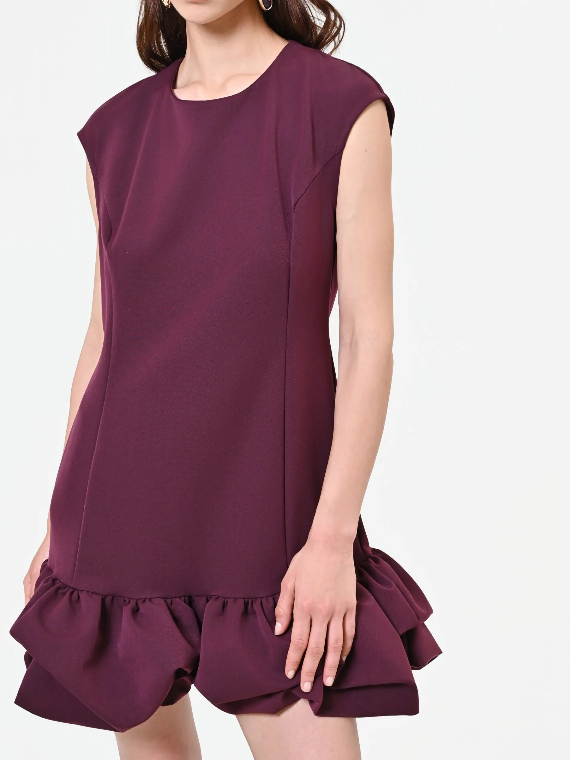 ABITO BORDEAUX ROSSO CON BALZA