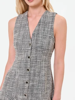 ABITO CORTO GRIGIOEFFETTO TWEED