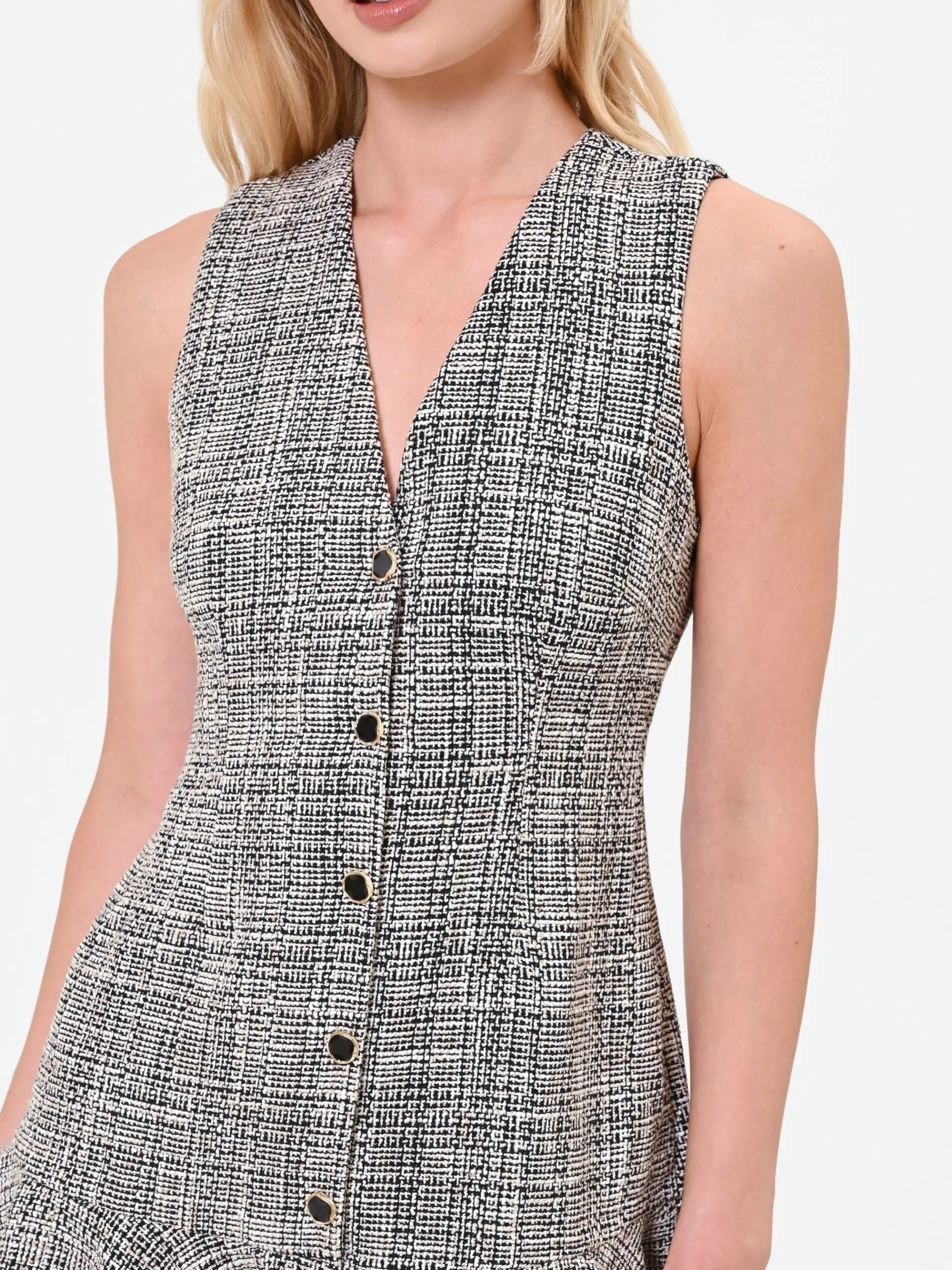 ABITO CORTO GRIGIOEFFETTO TWEED