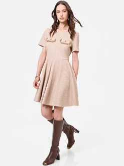 ABITO CORTO TORTORA IN TWEED