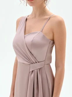 ABITO LUNGO ATELIER ROSA BLUSH CON DRAPPEGGIO