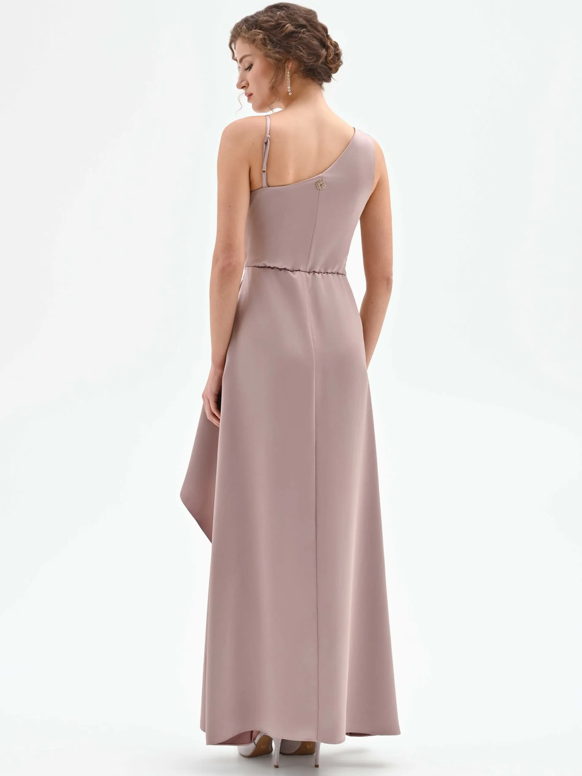 ABITO LUNGO ATELIER ROSA BLUSH CON DRAPPEGGIO