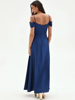 ABITO LUNGO BLU CON SPALLINE SCESE
