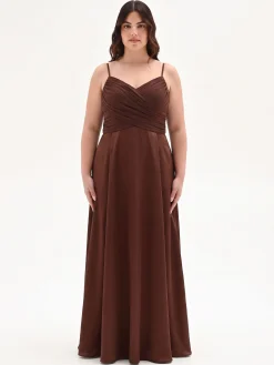 ABITO LUNGO CURVY CON CORPINO DRAPPEGGIATO