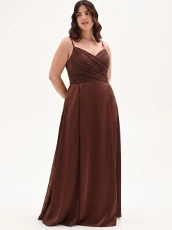 ABITO LUNGO CURVY CON CORPINO DRAPPEGGIATO