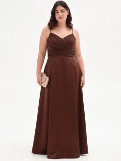 ABITO LUNGO CURVY CON CORPINO DRAPPEGGIATO