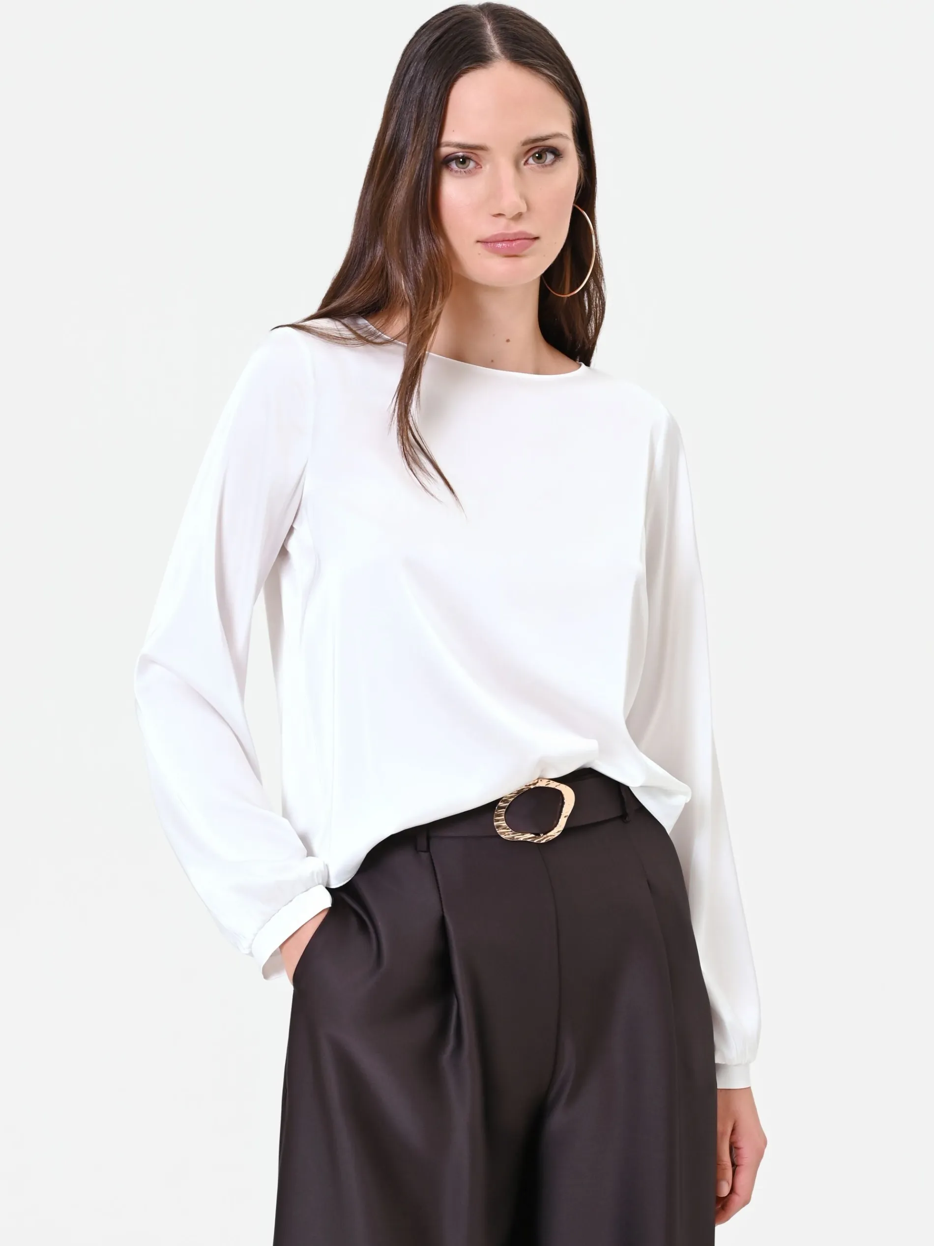 BLUSA BIANCA IN RASO