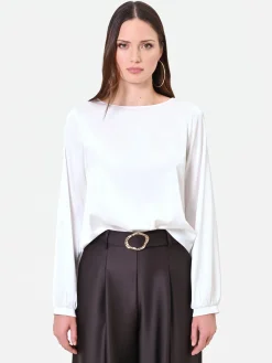 BLUSA BIANCA IN RASO