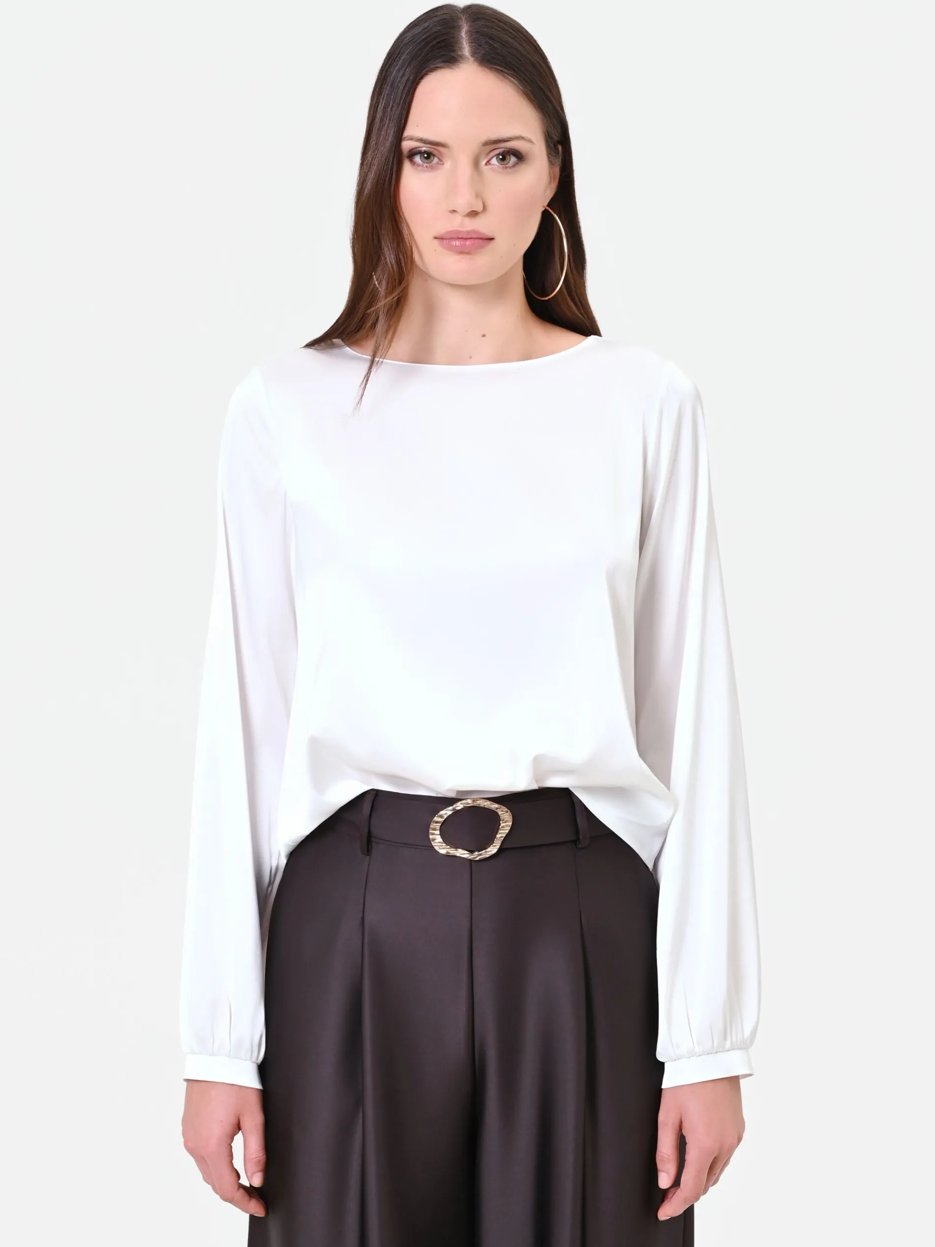 BLUSA BIANCA IN RASO
