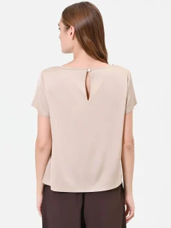 BLUSA IN RASO TORTORA BEIGE
