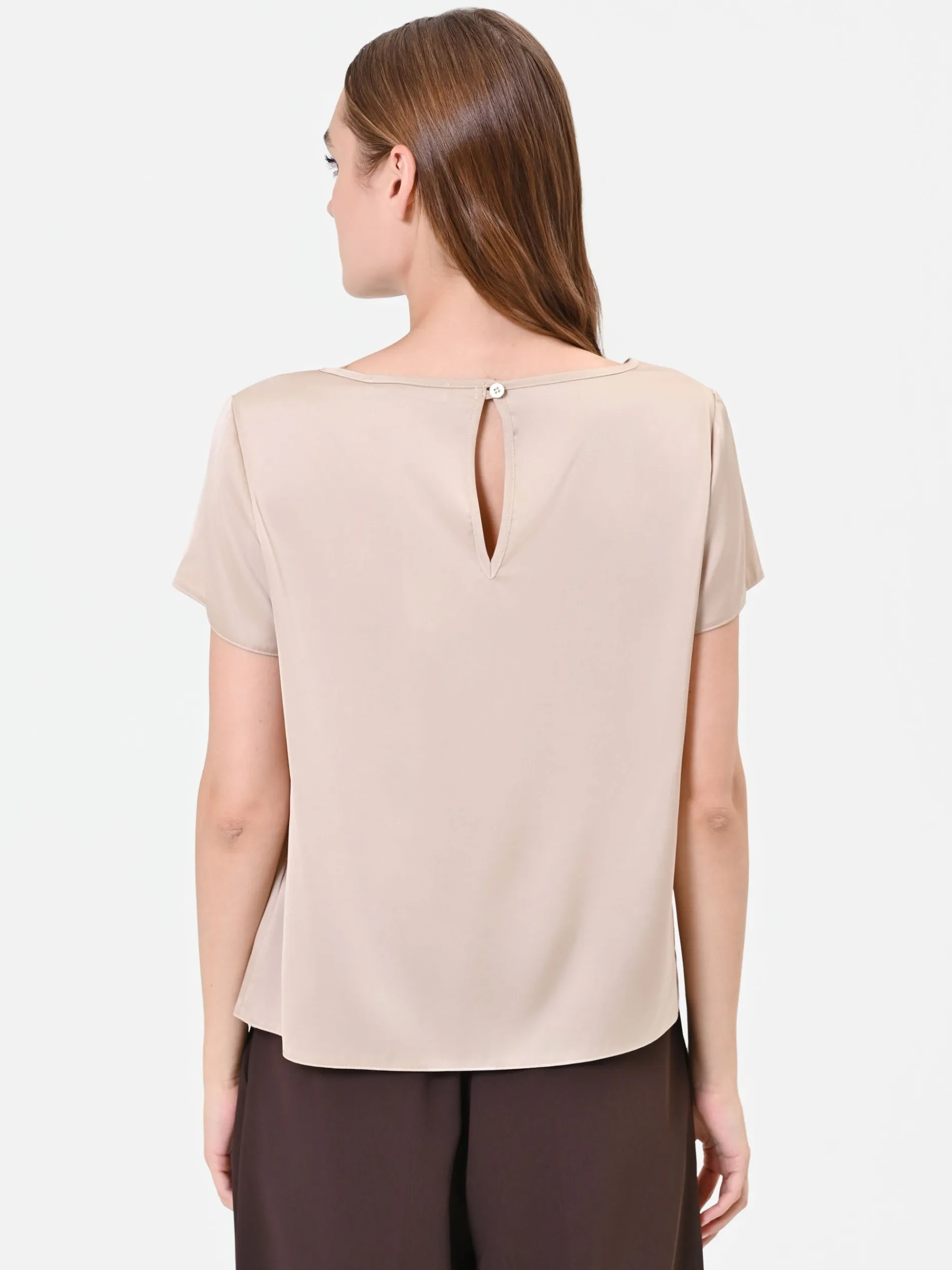 BLUSA IN RASO TORTORA BEIGE