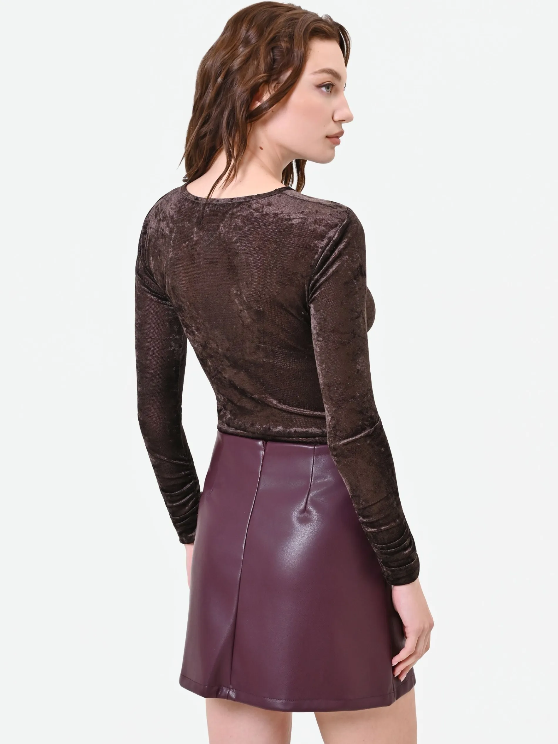 BLUSA IN VELLUTO STROPICCIATO MORO