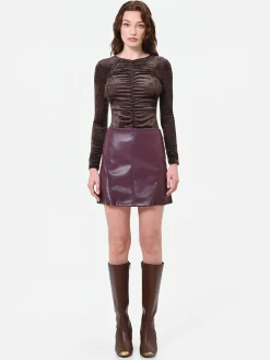 BLUSA IN VELLUTO STROPICCIATO MORO