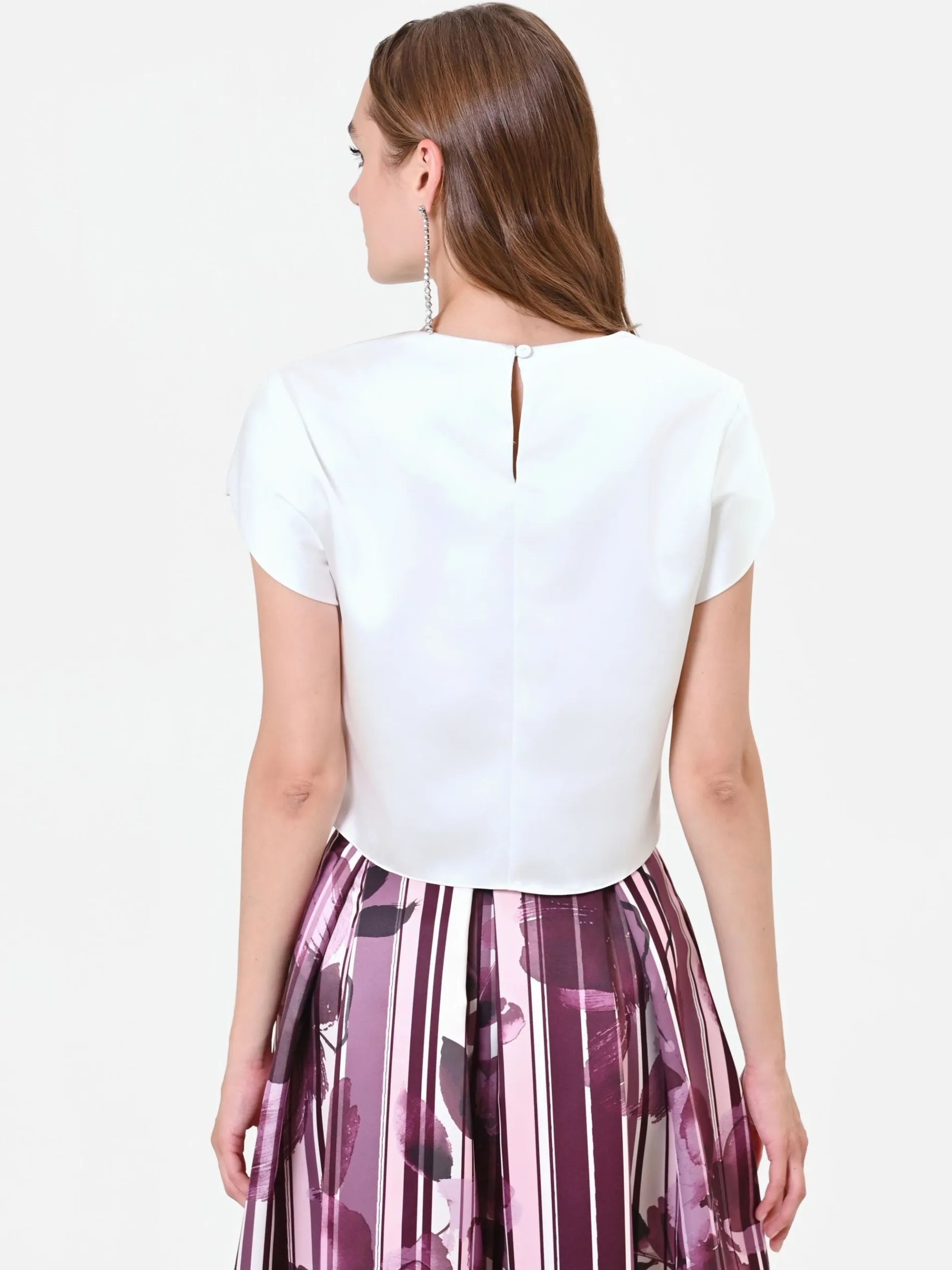BLUSA PANNA CON MANICHE A RISVOLTO
