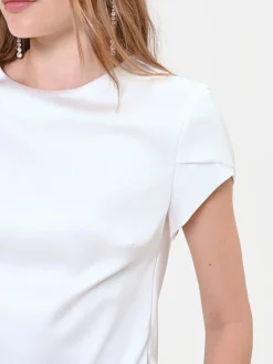 BLUSA PANNA CON MANICHE A RISVOLTO