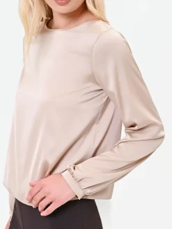 BLUSA TORTORA BEIGE CON MANICHE VOLUMINOSE