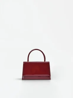 BORSA A MANO BORDEAUX EFFETTO VERNICE