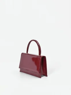 BORSA A MANO BORDEAUX EFFETTO VERNICE