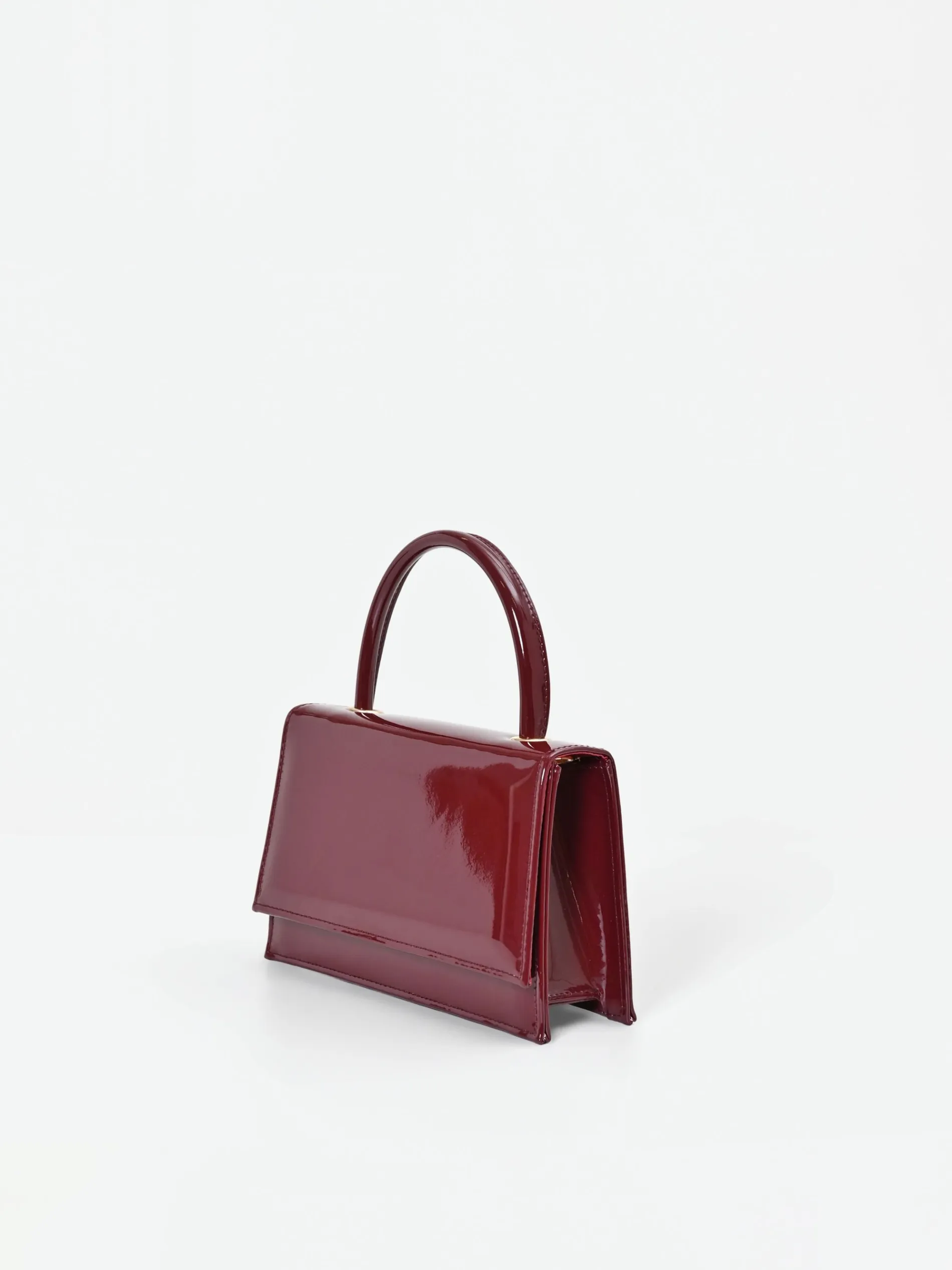 BORSA A MANO BORDEAUX EFFETTO VERNICE