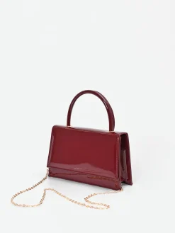 BORSA A MANO BORDEAUX EFFETTO VERNICE