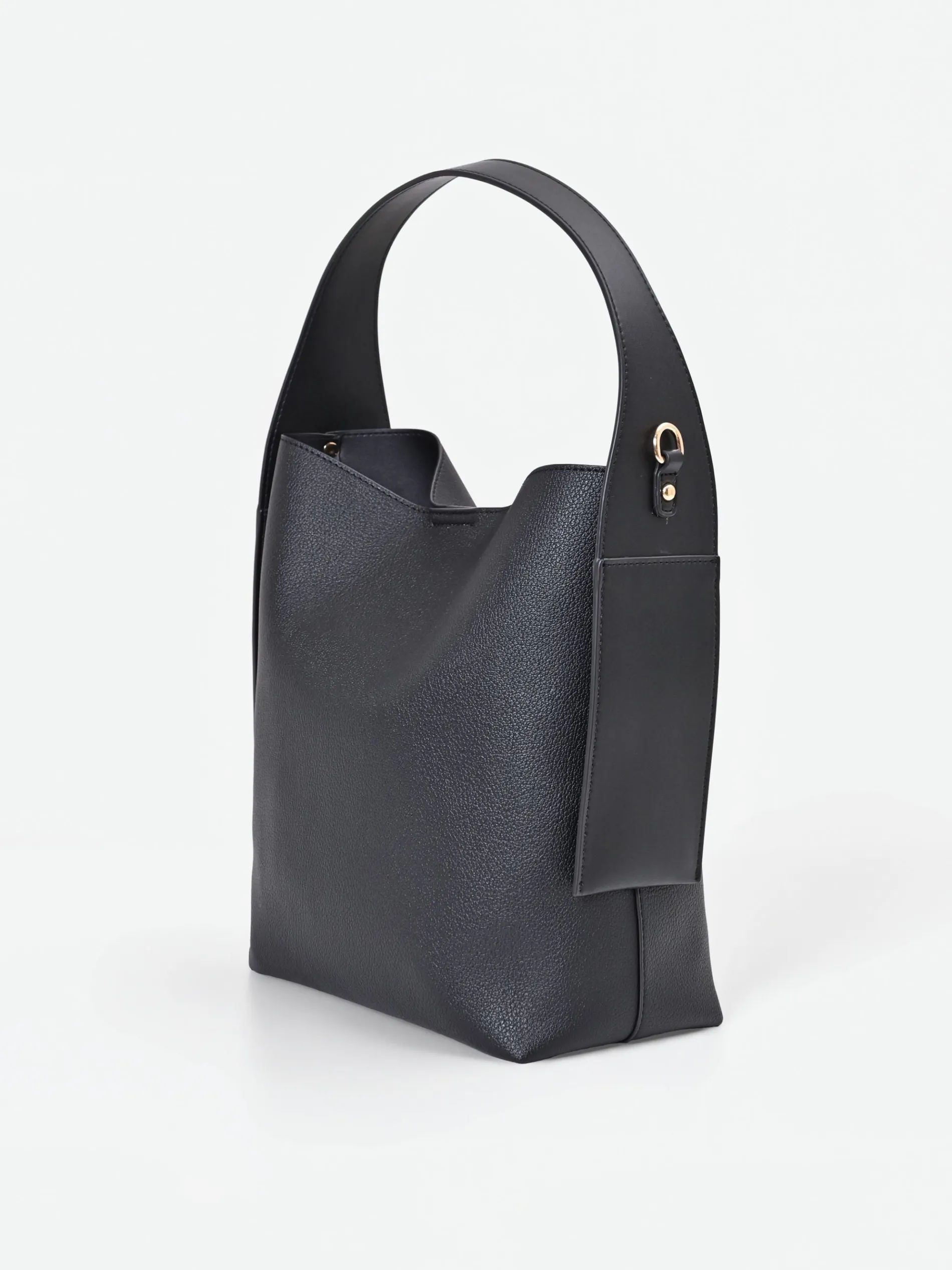 BORSA A SPALLA NERA DALLA LINEA MORBIDA