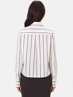 CAMICIA A RIGHE BIANCO PANNA