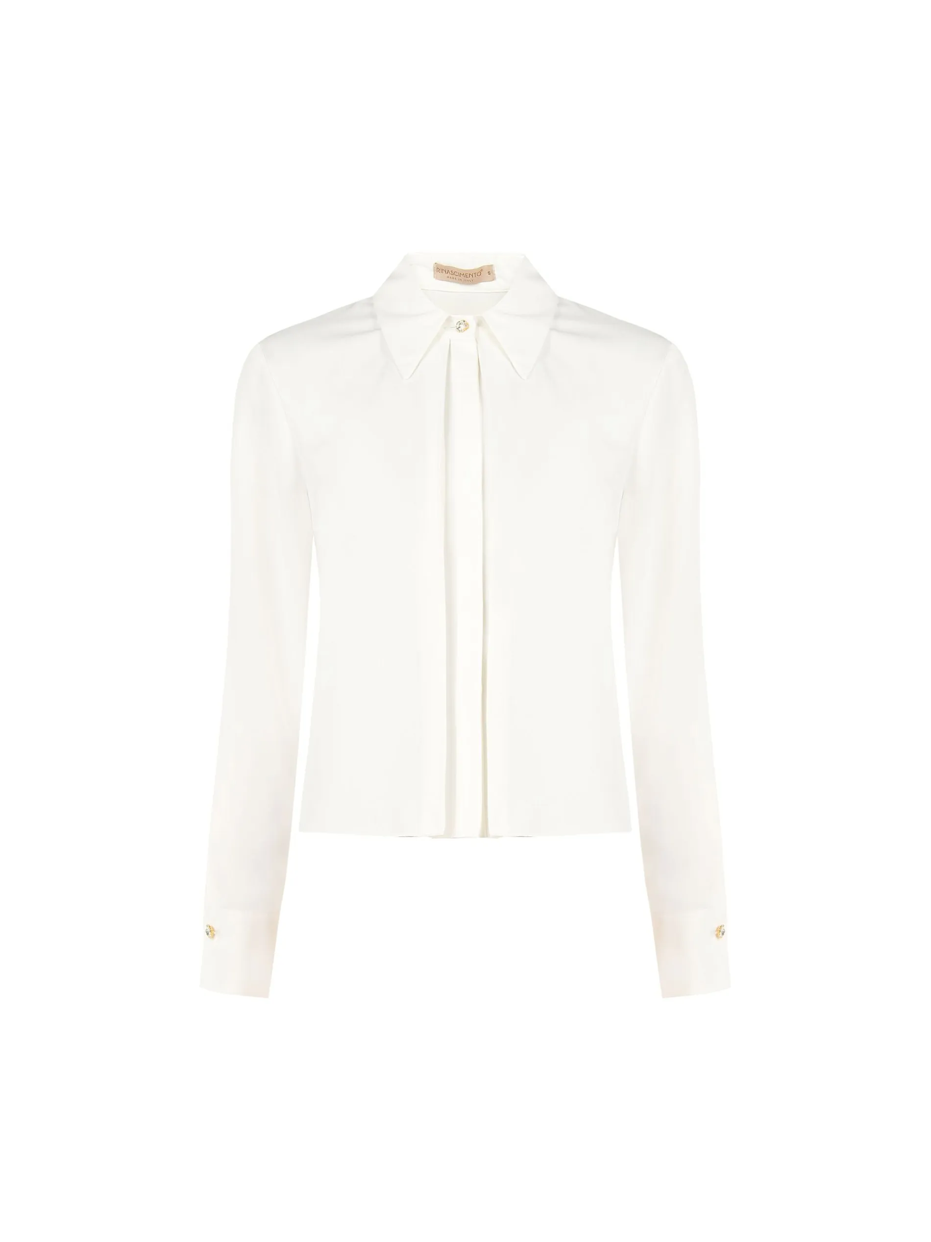 CAMICIA BIANCA CON BOTTONE GIOIELLO