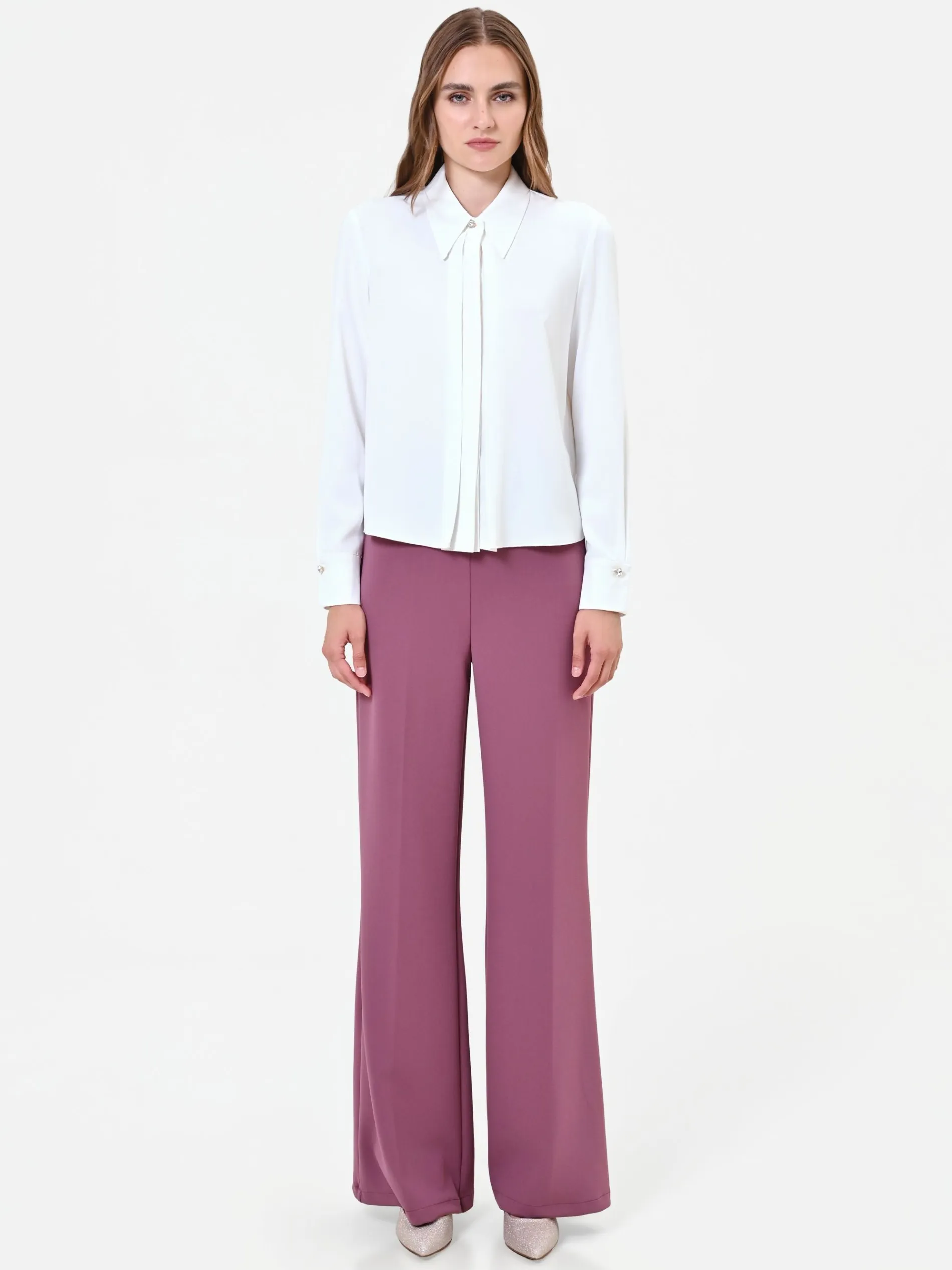 CAMICIA BIANCA CON BOTTONE GIOIELLO