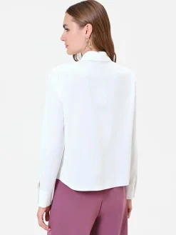 CAMICIA BIANCA CON BOTTONE GIOIELLO