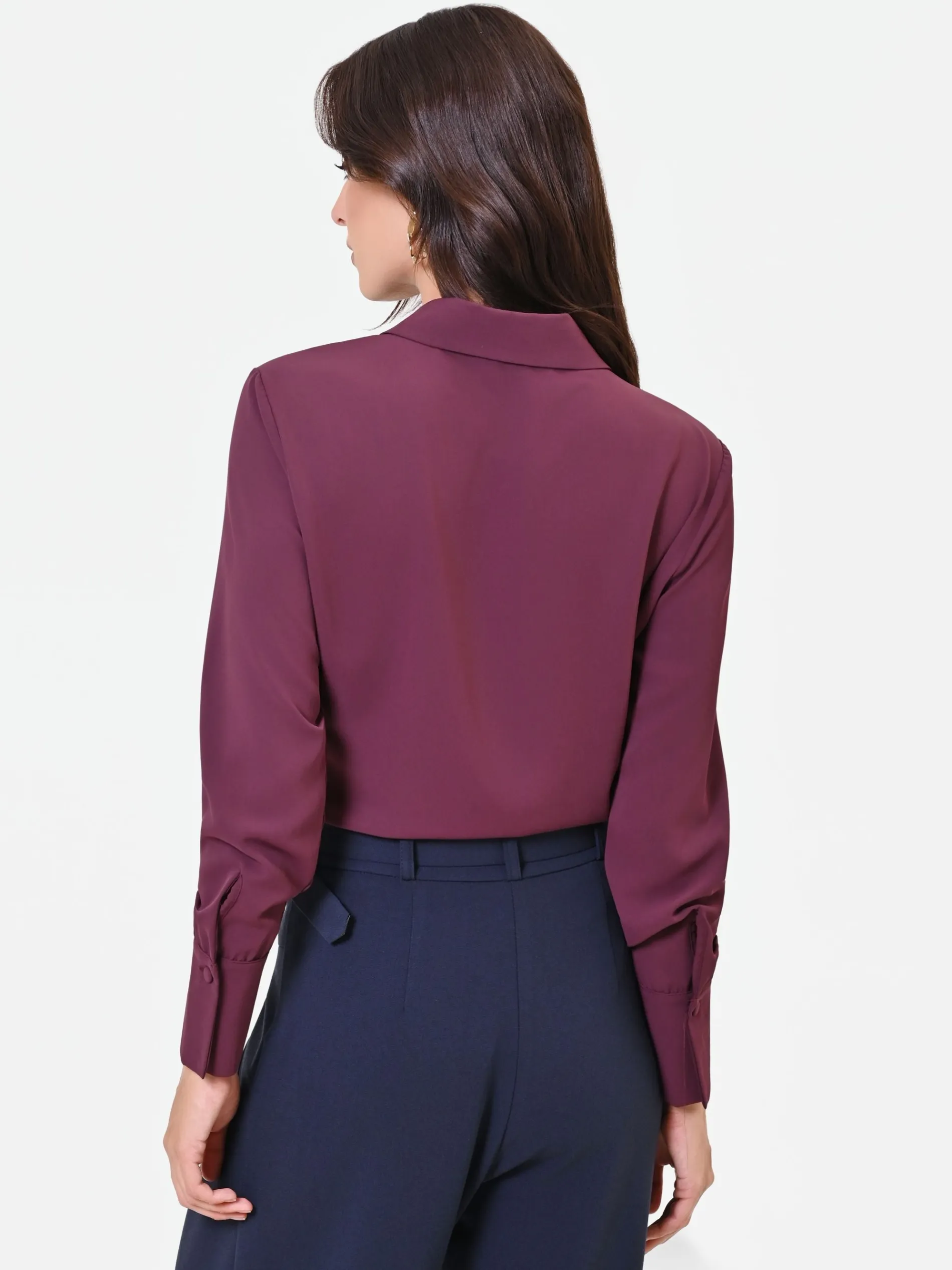 CAMICIA IN RASO BORDEAUX ROSSO