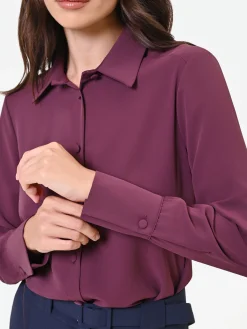 CAMICIA IN RASO BORDEAUX ROSSO