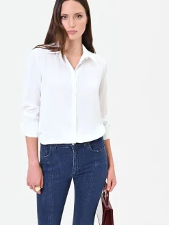 CAMICIA IN RASO PANNA BIANCO