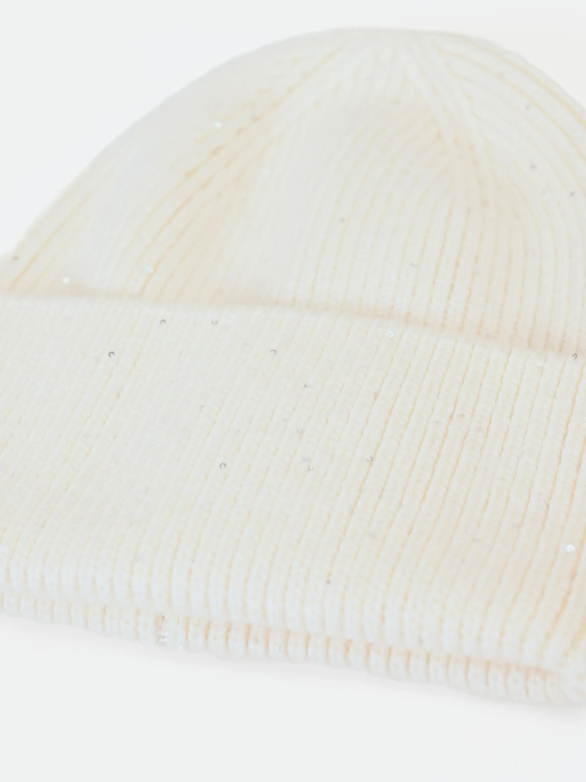 CAPPELLINO PANNA BIANCO CON MICRO PAILLETTES