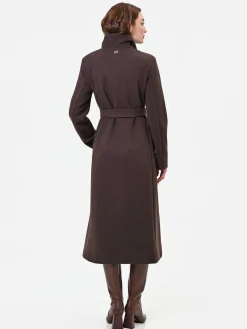 CAPPOTTO LUNGO MARRONE MORO A PORTAFOGLIO