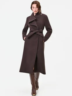 CAPPOTTO LUNGO MARRONE MORO A PORTAFOGLIO