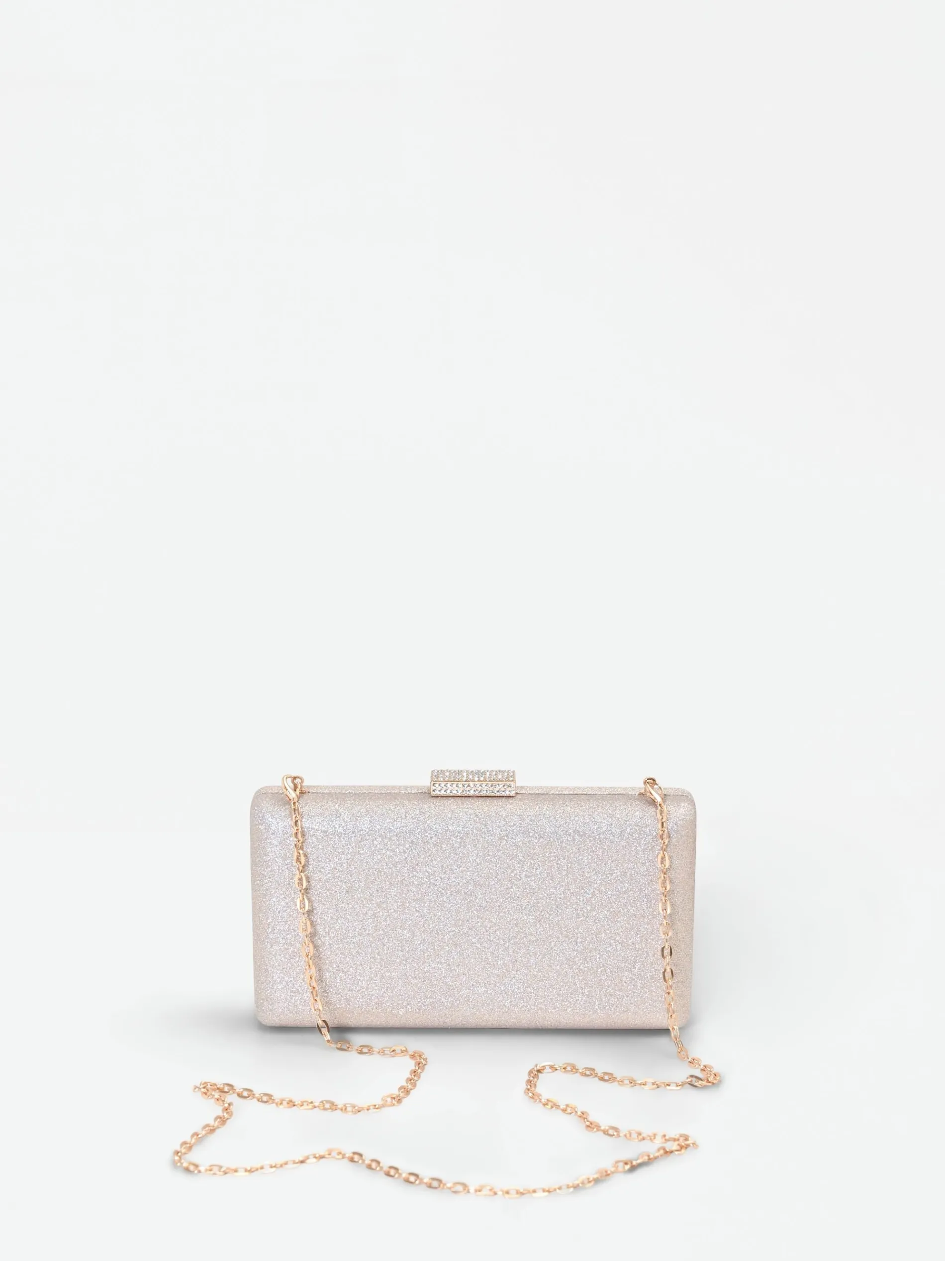 CLUTCH ORO GLITTER CON CHIUSURA GIOIELLO