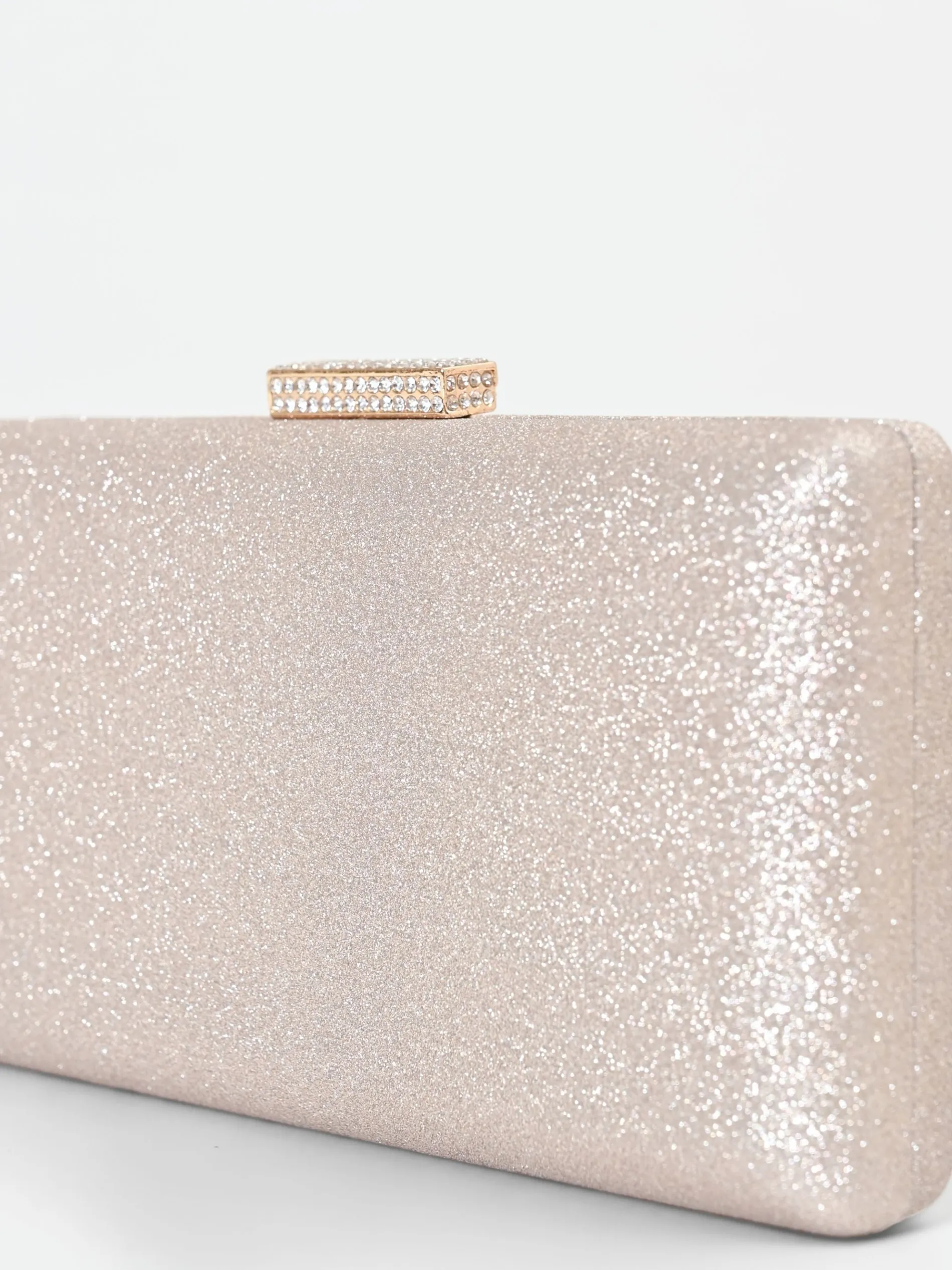 CLUTCH ORO GLITTER CON CHIUSURA GIOIELLO