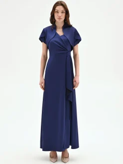 COPRISPALLA ATELIER BOLERO BLU INDACO CON COLLO SCIALLATO