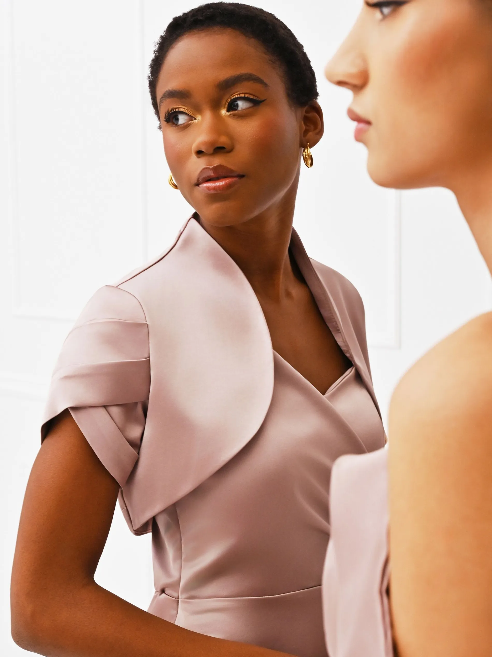 COPRISPALLA ATELIER ROSA BLUSH IN RASO
