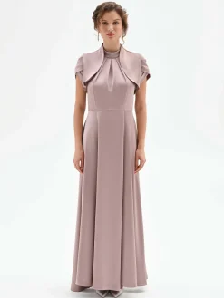 COPRISPALLA ATELIER ROSA BLUSH IN RASO