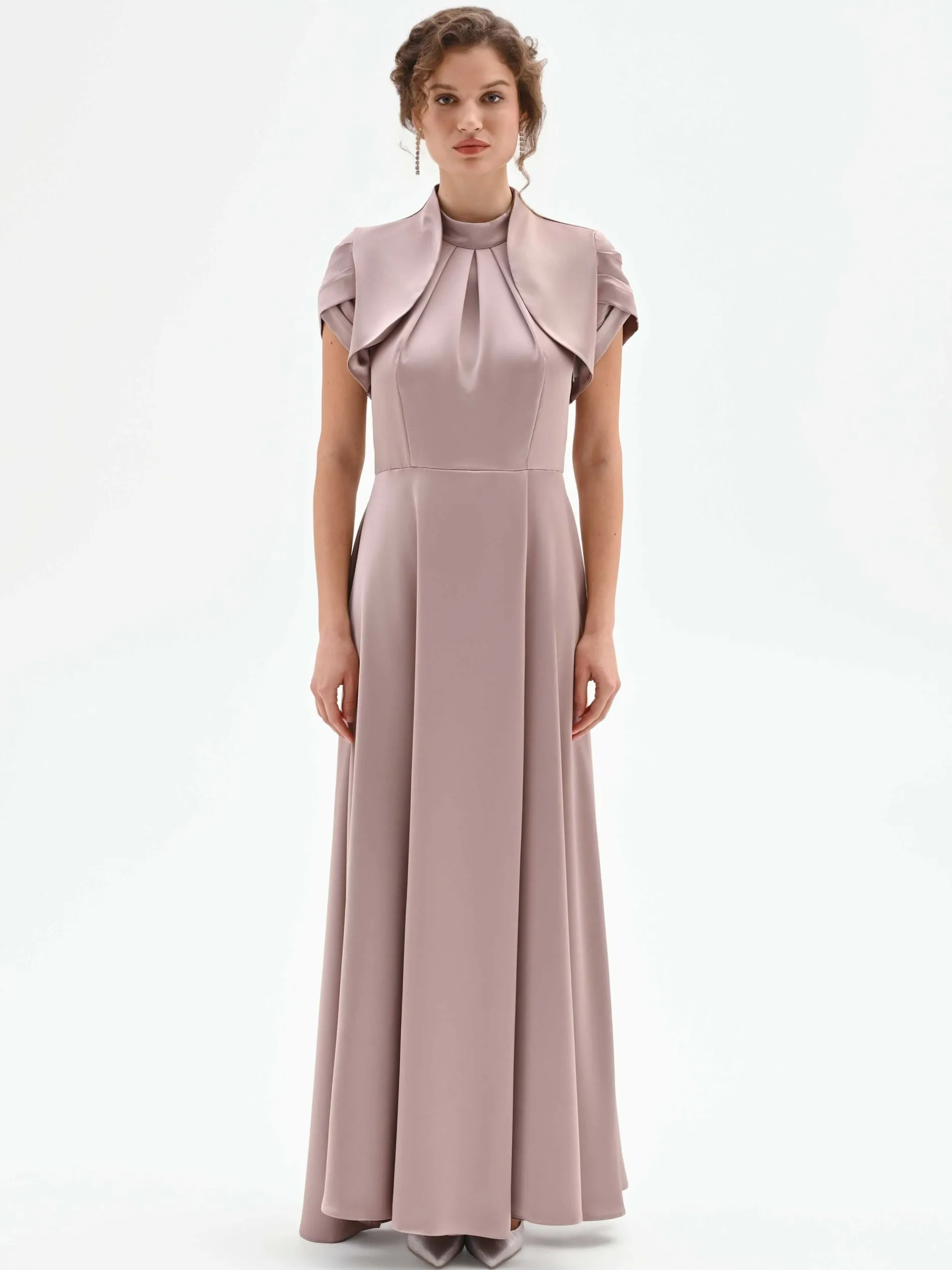 COPRISPALLA ATELIER ROSA BLUSH IN RASO