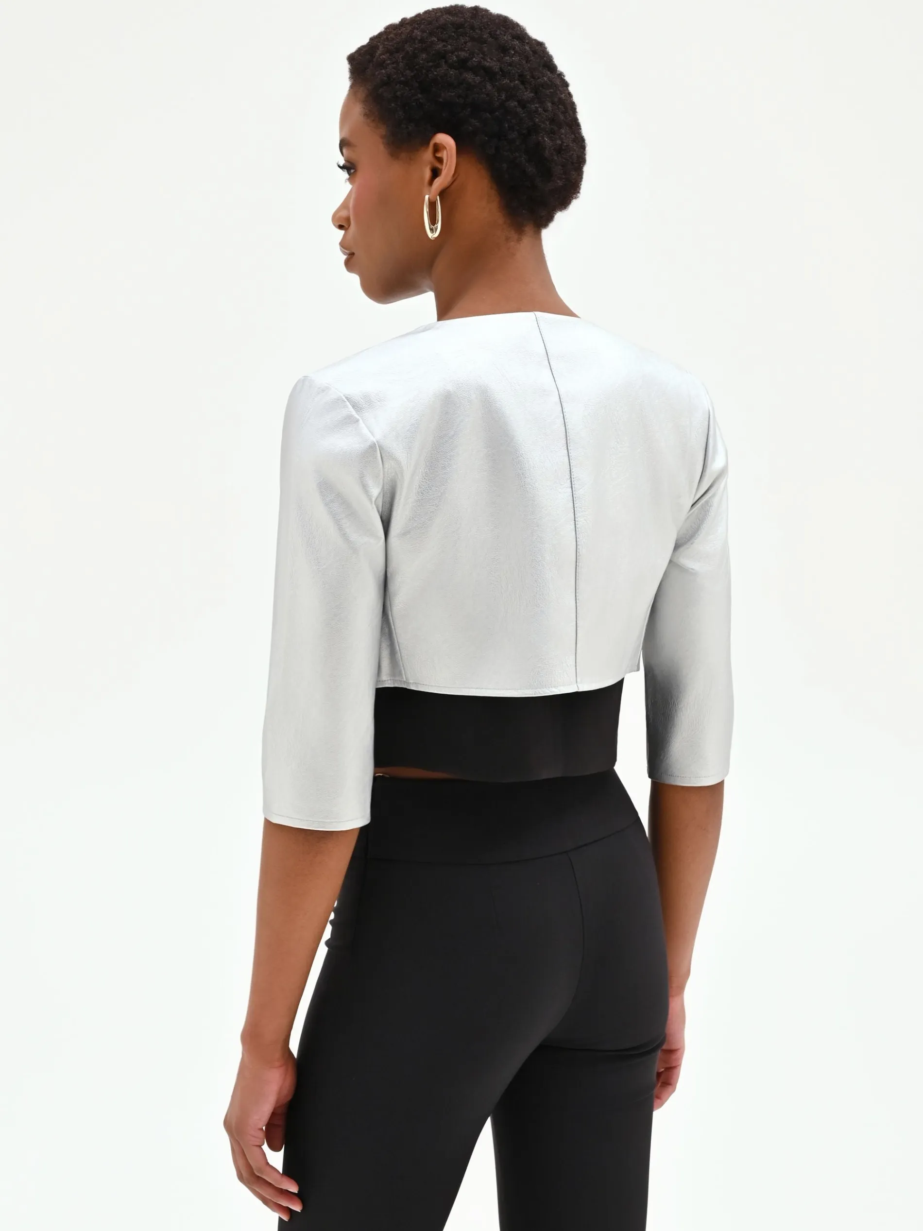 COPRISPALLE BOLERO ARGENTO METALLIZZATO