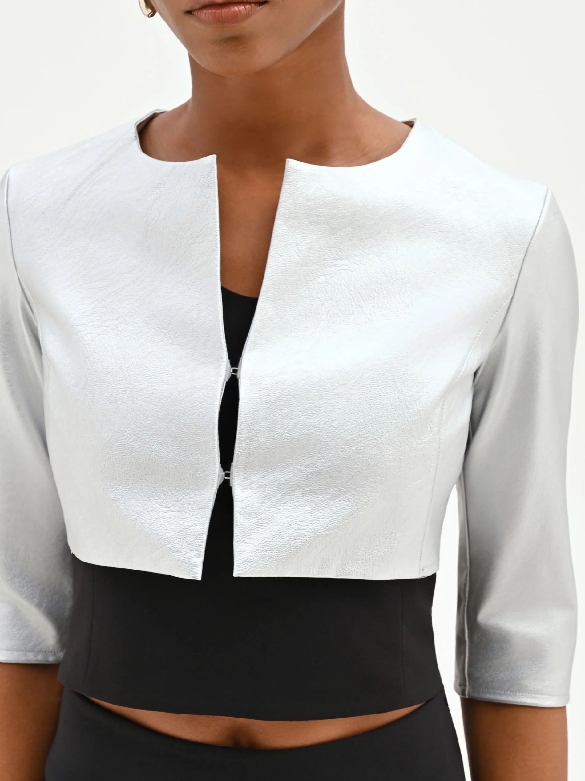COPRISPALLE BOLERO ARGENTO METALLIZZATO