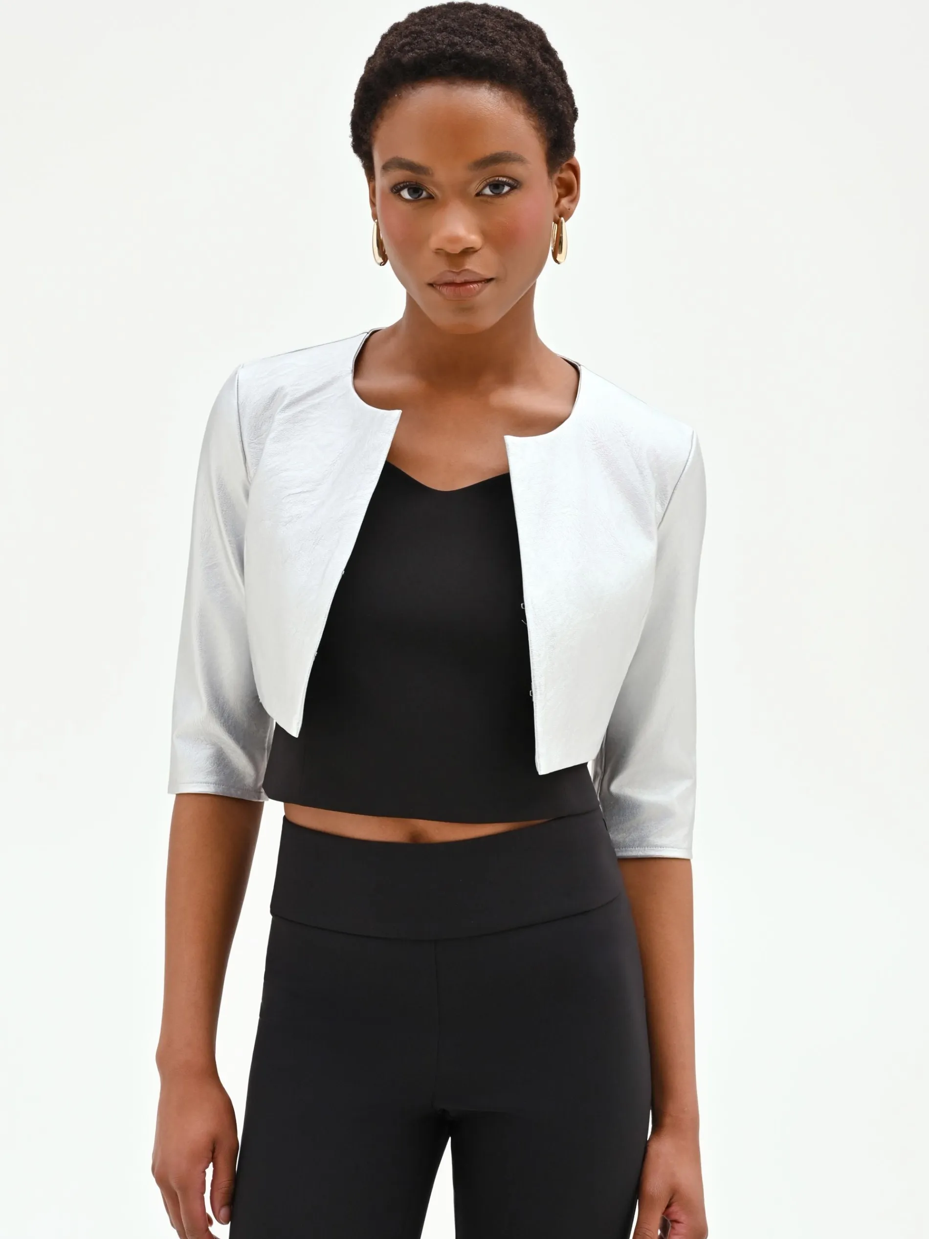 COPRISPALLE BOLERO ARGENTO METALLIZZATO