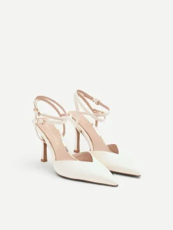 DÉCOLLETÉ BEIGE EFFETTO VERNICE CON LACCETTI
