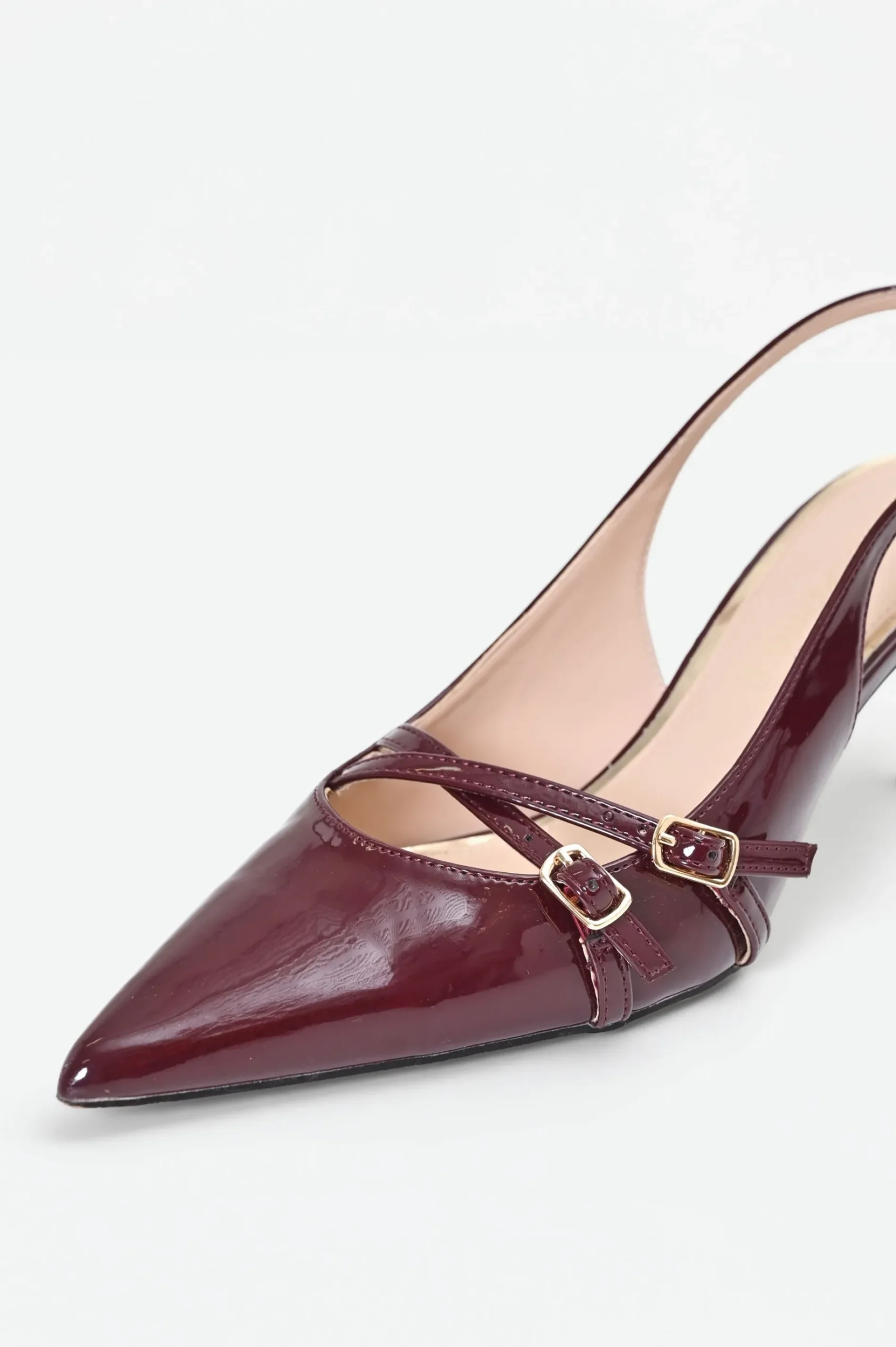 DÉCOLLETÉ SLINGBACK BORDEAUX CON CINTURINI INCROCIATI
