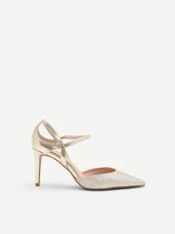 DÉCOLLETÉ SLINGBACK ORO CON DOPPIA LEGATURA
