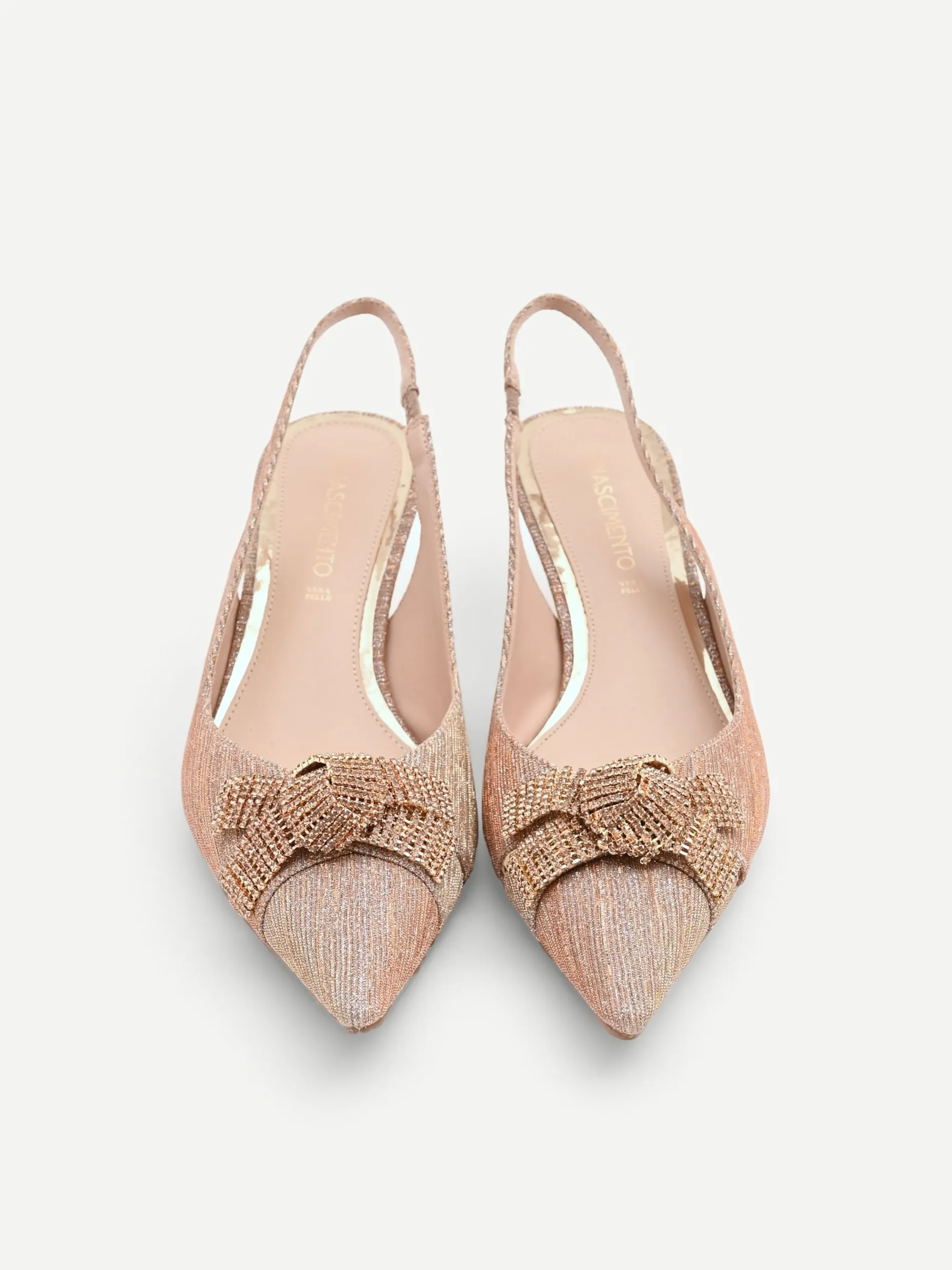 DÉCOLLETÉ SLINGBACK ORO CON FIOCCO