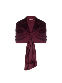 FOULARD IN RASO BORDEAUX ROSSO